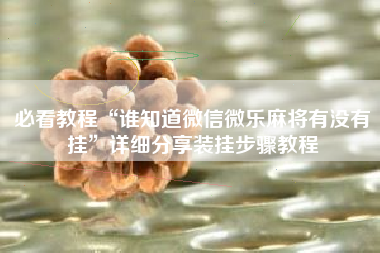 必看教程“谁知道微信微乐麻将有没有挂”详细分享装挂步骤教程