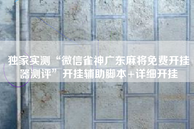 独家实测“微信雀神广东麻将免费开挂器测评”开挂辅助脚本+详细开挂