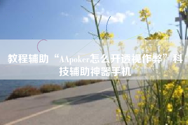 教程辅助“AApoker怎么开透视作弊”科技辅助神器手机