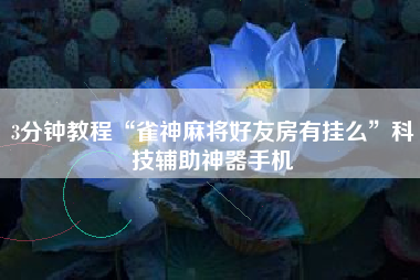 3分钟教程“雀神麻将好友房有挂么”科技辅助神器手机