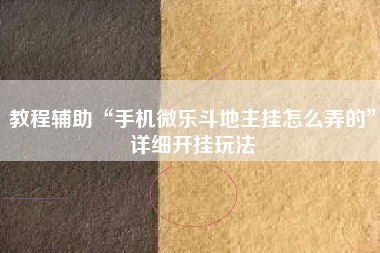 教程辅助“手机微乐斗地主挂怎么弄的	”详细开挂玩法